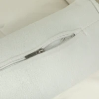 HOMCOM Poltrona imbottita con braccioli, schienale inclinabile, gambe in gomma di legno, Crema(m-3)