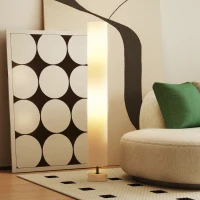HOMCOM Lampadaire sur pied de salon avec abat-jour en lin, interrupteur à pied, 2 x douille E27, 120 cm, gris(m-8)