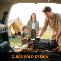 Outsunny Festival Trolley on Wheels, 150L Folding Camping Trolley Cart with Openable Sides, Adjustable Handle and Brakes for Shopping Beach Garden Fishing, Grey(m-6)