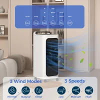 HOMCOM Three-Cool Air Conditioner, with Ice Pack and Remote - White(m-6)