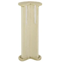 PawHut Kratzbrett für Katzen, Eckdesign, platzsparend, 35 cm x 35 cm x 85 cm, Cremeweiß(m-11)