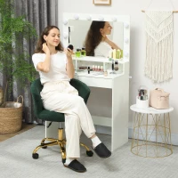 Vinsetto Bürostuhl, höhenverstellbarer ergonomischer Bürostuhl, drehbarer Sitz, Stahlrahmen, Grün(m-2)