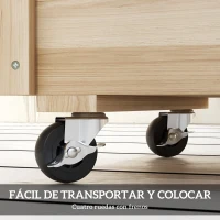 Outsunny Jardinera de Madera de Exterior con Orificios de Drenaje y Malla Geotextil para Flores Plantas 89x48x47 cm Natural(m-5)