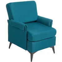 HOMCOM Fotoliu Modern Fotoliu Confortabil pentru Semineu Scaun de Efect din Panza pentru Camera de Zi Dormitor Biroul de Acasa Verde fotoliu pentru oaspeți sufragerie camera de zi dormitor dormitor interior casă(m-11)