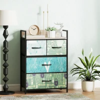 HOMCOM 4-Drawer Chest of Drawers - Blue(m-2)