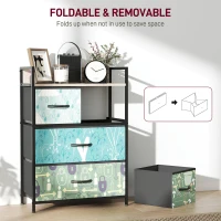 HOMCOM 4-Drawer Chest of Drawers - Blue(m-6)