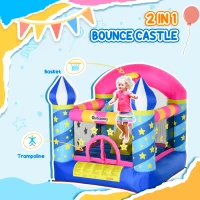 Opblaasbaar springkasteel met glijbaan voor 2 kinderen springkasteel speelkasteel met blazer(m-4)