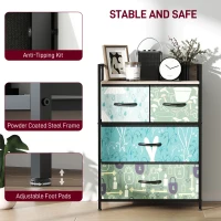 HOMCOM 4-Drawer Chest of Drawers - Blue(m-7)