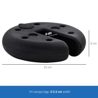 Outsunny Pop up Canopy Weight Set of 4, Heavy Duty Sand Fillable Tent Leg Weights for Marquee Party Tent Canopy, Total 20kg(m-3)