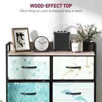 HOMCOM 6-Drawer Chest of Drawers - Blue(m-5)