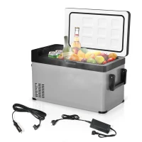 Outsunny Nevera Portátil Compresor 40L Congelador de Coche 12/24V CC hasta -22 ℃ con Pantalla Táctil y Asas Plegables para Barco Camión 67,2x36x40,5 cm Gris y Negro(m-11)