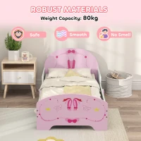 AIYAPLAY Kids Bed with Safety Rails, Kids Clothes Rail, Kids Full Length Mirror, 3 Piece Kids Furniture Set for Bedroom, Pink(m-8)