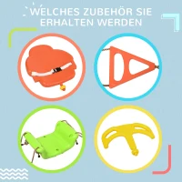 Outsunny 3-in-1 Babyschaukel, Sicherheitsgurt, längenverstellbare Seile, für In- und Outdoor, grün, 48 x 34 x 180 cm(m-8)