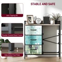 HOMCOM 6-Drawer Chest of Drawers - Blue(m-7)