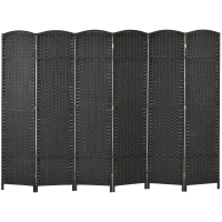 HOMCOM 6-delige Roomdivider, Opvouwbare Zichtbescherming, Zichtbeschermingswand voor Woonkamer, Slaapkamer, Thuiswerkplek, Zwart