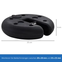 Outsunny Pavillon Standfuß 4 Stk. Gewicht Partyzelt Pavillongewicht befüllbar bis 5 kg Gewichte für Pavillon Beschwerer für Pavillons Ø25 x 6 cm Schwarz(m-3)