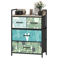 HOMCOM 4-Drawer Chest of Drawers - Blue(m-11)