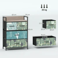 HOMCOM 4-Drawer Chest of Drawers - Blue(m-3)