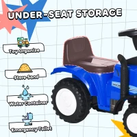 HOMCOM Ride On Tractor Toddler Walker Foot To Floor Slider w/ Horn Storage Steering Wheel for 1-3 Years Old Blue(m-5)