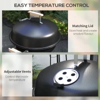 Outsunny Portable Round Kettle Charcoal Grill BBQ Smoker with Lid Outdoor Heat Control Party Patio Barbecue Garden(m-5)