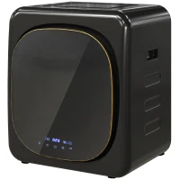 HOMCOM Suszarka do ubrań z dezynfekcją UV, kompaktowa, 4 kg pojemności, stal nierdzewna, czarna(m-1)