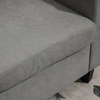 HOMCOM Divano Angolare Moderno e Componibile, Divano 3 Posti con Penisola Reversibile in Tessuto Grigio Chiaro, 197x139x 91cm(m-12)