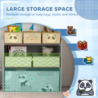 ZONEKIZ Kids Table and Chairs, Kids Storage Unit and Kids Easel Set, Cute Animal Design Kids Activity Furniture Set for Ages 3-8 Years, Grey(m-4)