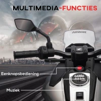 AIYAPLAY Elektrische Kinder Motor Honda, 3 km/u, Muziek & Licht, 3-6 Jaar, tot 30 kg, Wit(m-6)