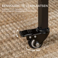 HOMCOM Opklapbare Eettafel, Mobiele Klaptafel voor 6 Personen met Opbergruimte, Draagvermogen tot 50 kg, 130 x 80 x 74 cm, Rustiek-Bruin(m-5)