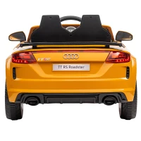 HOMCOM Kinder-Elektroauto, max. 3 km/h, mit Fernbedienung, Sicherheitsgurt, MP3-Anschluss, 3–5 Jahre, Gelb(m-14)