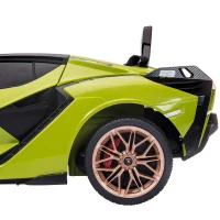 HOMCOM Kinder-Elektroauto, Lamborghini, 3-5 km/h, Fernsteuerung, für 3-5 Jahre, Grün(m-17)