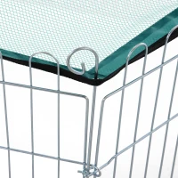 PawHut Parc enclos modulable acier 6 panneaux et 1 porte pour chiens lapins rongeurs petits animaux intérieur extérieur Ø 120 x 60 cm gris métal vert(m-9)