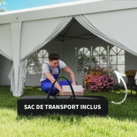 Outsunny Cort 6x3 m pliabil din otel si material Oxford, alb(m-7)