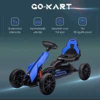 HOMCOM Go Kart Pedaal Go Kart Achteruit-en Vooruitversnelling, voor kinderen van 3 tot 8 jaar, Blauw + Zwart(m-4)