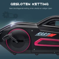 HOMCOM Go-Kart voor Kinderen met Verstelbare Stoel, Trapvoertuig, Trapauto met Handrem, 3-8 Jaar, Outdoor, Roze(m-8)