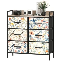 HOMCOM 6-Drawer Chest of Drawers - White(m-11)