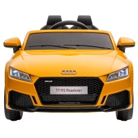 HOMCOM Kinder-Elektroauto, max. 3 km/h, mit Fernbedienung, Sicherheitsgurt, MP3-Anschluss, 3–5 Jahre, Gelb(m-13)