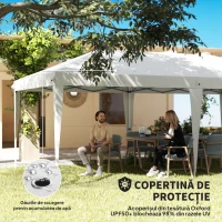 Outsunny Cort 6x3 m pliabil din otel si material Oxford, alb(m-6)