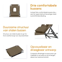 Outsunny ligbed met leesgat 190 cm x 56 cm x 28 cm, bruin(m-7)