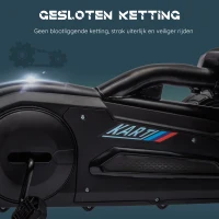 HOMCOM Go-Kart Kinderrijtuig met Verstelbare Zitting, Trapvoertuig, Trapauto met Handrem, 3-8 Jaar, Buiten, Zwart(m-8)