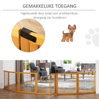 PawHut Hondenhek, Opvouwbaar, 432 x 36 x 70 cm, Dennenhout, Geel(m-8)