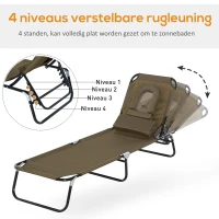 Outsunny ligbed met leesgat 190 cm x 56 cm x 28 cm, bruin(m-4)