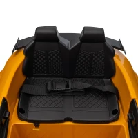 HOMCOM Kinder-Elektroauto, max. 3 km/h, mit Fernbedienung, Sicherheitsgurt, MP3-Anschluss, 3–5 Jahre, Gelb(m-11)