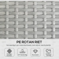 Outsunny Tuin Hoekbank Rattan 2 Zits voor Tuin & Terras, Lichtgrijs(m-4)