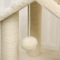 PawHut mit Katzenhöhle inkl. Spielzeug  Sisal Plüsch Khaki + Beige + Kaffee(m-11)