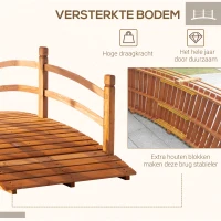 Outsunny houten tuinbrug 185 x 72 x 58 cm(m-4)