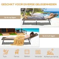 Outsunny ligbed met leesgat 190 cm x 56 cm x 28 cm, bruin(m-5)