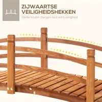 Outsunny houten tuinbrug 185 x 72 x 58 cm(m-5)