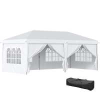 Outsunny Tonnelle barnum pliant pop-up imperméabilisé 6L x 3l x 2,7H m 4 parois latérales amovibles 4 fenêtres sac de transport