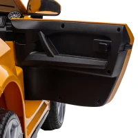 HOMCOM Kinder-Elektroauto, max. 3 km/h, mit Fernbedienung, Sicherheitsgurt, MP3-Anschluss, 3–5 Jahre, Gelb(m-12)